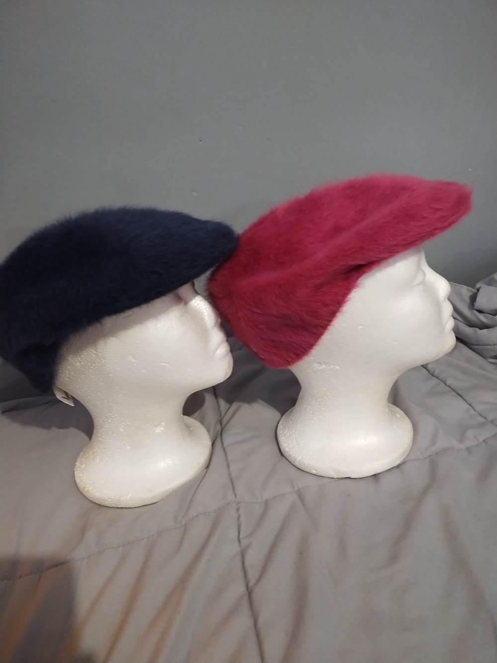Kangol Angora Beret Hat Duo in Navy and Fuchsia